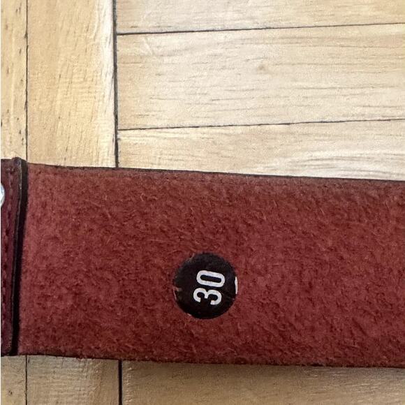 Another Line Inc Cognac Leather Half Moon Buckle Belt Size 30